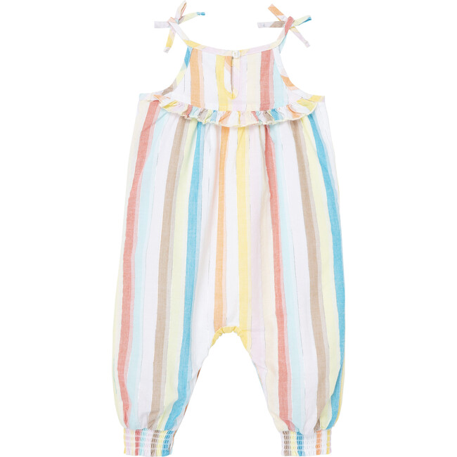 Metallic Striped Coverall, Multi - Rompers - 2