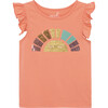 Sequin Sun Tee, Coral - T-Shirts - 1 - thumbnail
