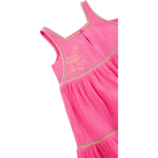 Tiered Gauze Dress, Pink - Dresses - 3