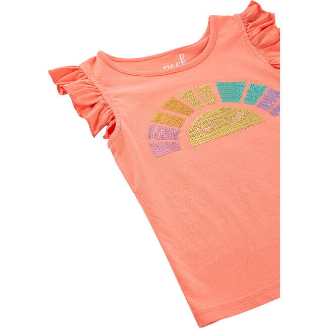 Sequin Sun Tee, Coral - T-Shirts - 3