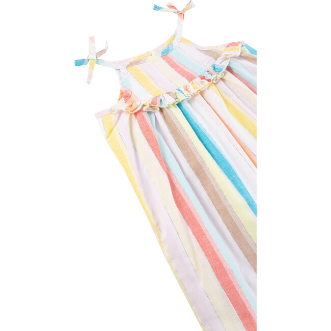Metallic Striped Coverall, Multi - Rompers - 3