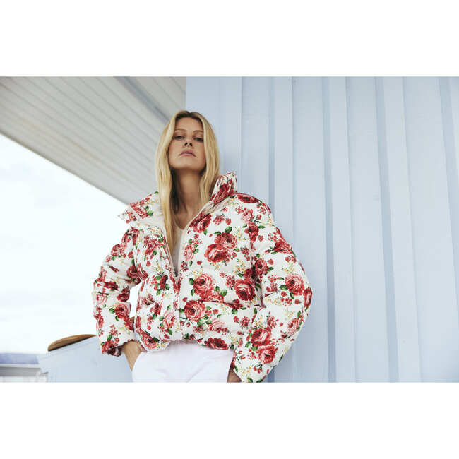Women's Naos Flower Down Jacket, White - Coats - 3
