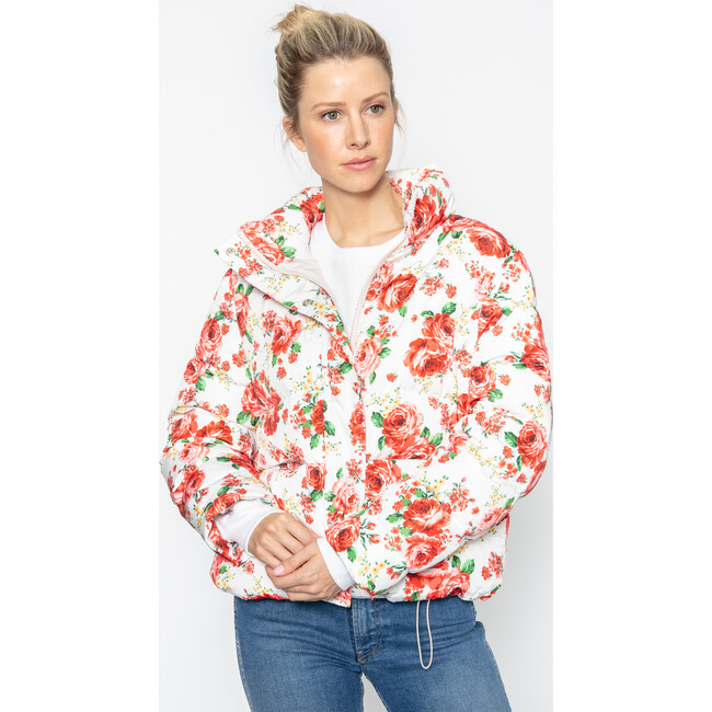 Women's Naos Flower Down Jacket, White - Coats - 5