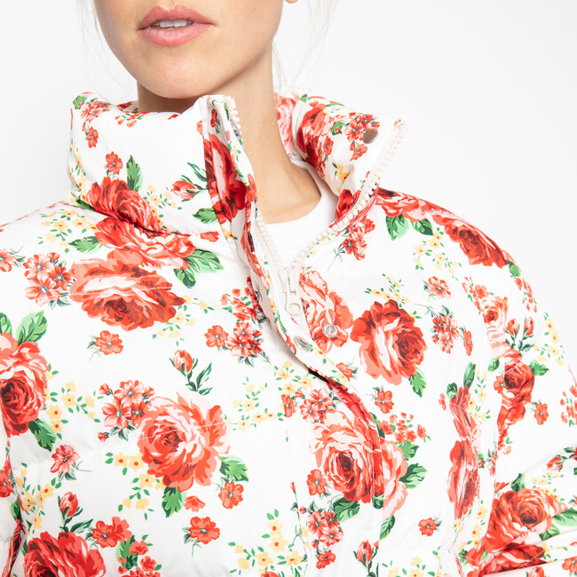 Women's Naos Flower Down Jacket, White - Coats - 7