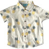 Pineapple Short Sleeve Woven, Cream - Shirts - 1 - thumbnail