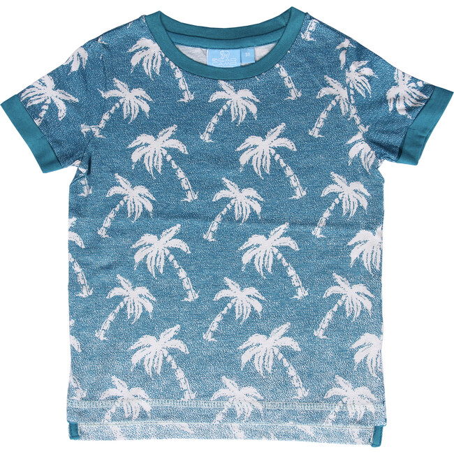 Palm Ombre Short Sleeve Tee, Blue - Tees - 1 - zoom