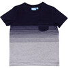 Yarn Dye Short Sleeve Pocket Tee, Blue and Grey - T-Shirts - 1 - thumbnail