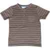 Kids Novelty Pocket Short Sleeve Henley, Olive - T-Shirts - 1 - thumbnail