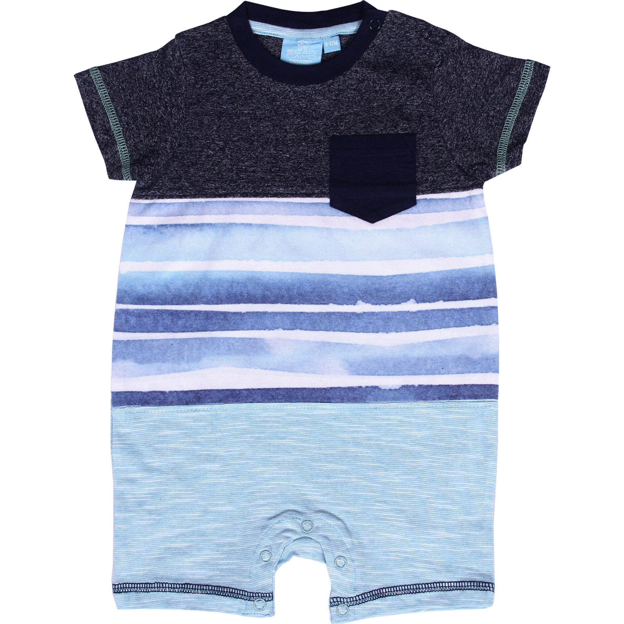 Dip Dye Pocket Romper, Twilight - Rompers - 1
