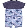 Camo Henley Pocket Romper, Lake Blue - Rompers - 2