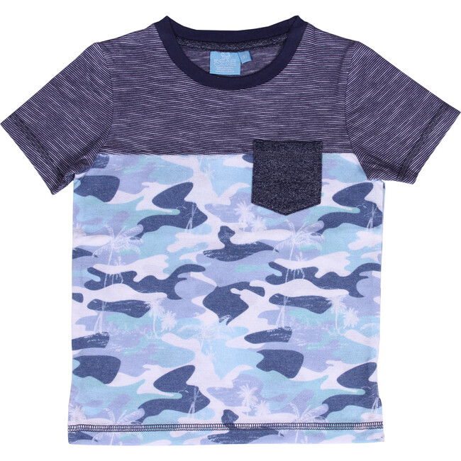 Camo Pocket Short Sleeve Tee, Lake Blue - T-Shirts - 1