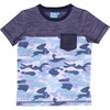 Camo Pocket Short Sleeve Tee, Lake Blue - T-Shirts - 1 - thumbnail