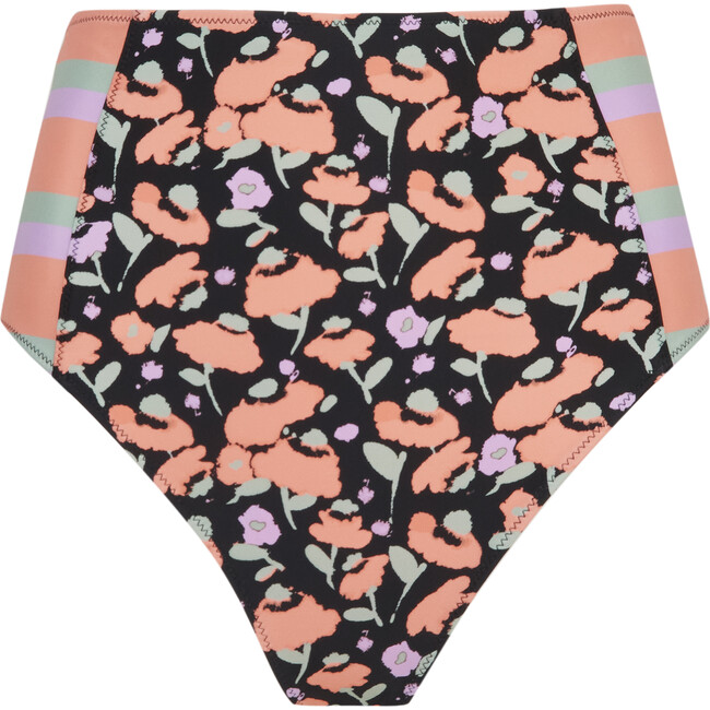 Women's Kaia Bikini Bottom, Poppy Fields Black Multi - Two Pieces - 1