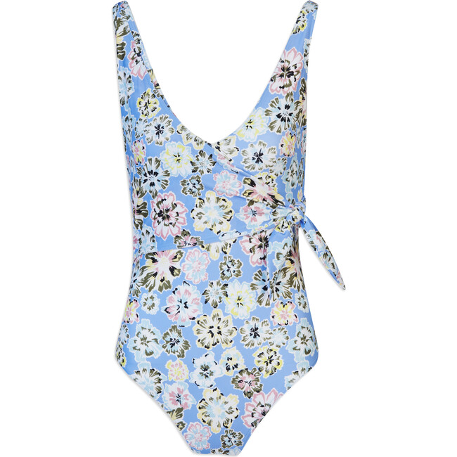Women's Kelly Wrap One-Piece, Chalk Floral Oxford Blue Multi - One Pieces - 1
