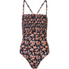 Women's Kendra Smocked One-Piece, Poppy Fields Black Multi - One Pieces - 1 - thumbnail