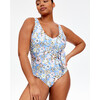 Women's Kelly Wrap One-Piece, Chalk Floral Oxford Blue Multi - One Pieces - 3