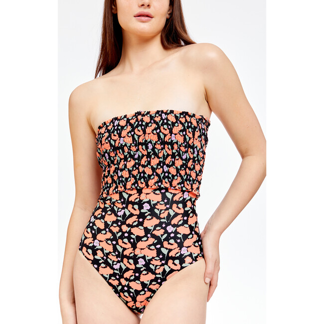 Women's Kendra Smocked One-Piece, Poppy Fields Black Multi - One Pieces - 3