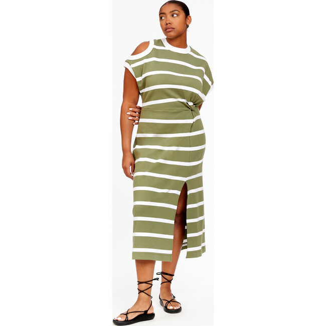 Women's Charlie Dress, Moss/Optic White - Dresses - 6