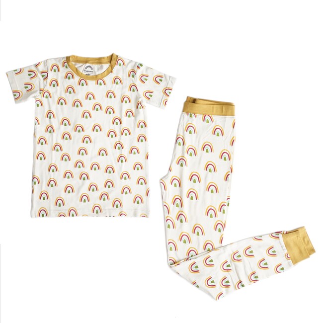 Rainbow Bamboo Toddler Short Sleeve Pajama 2 piece Set