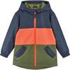 Colorblock Raincoat, Navy - Jackets - 1 - thumbnail