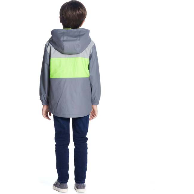 Colorblock Raincoat, Grey - Jackets - 3