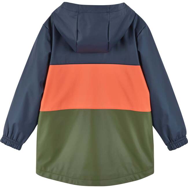 Colorblock Raincoat, Navy - Jackets - 5