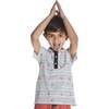 Striped Shark Waves Henley Set, Multi - Mixed Apparel Set - 7