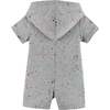 Baby Dino Hooded Romper, Grey - Rompers - 4