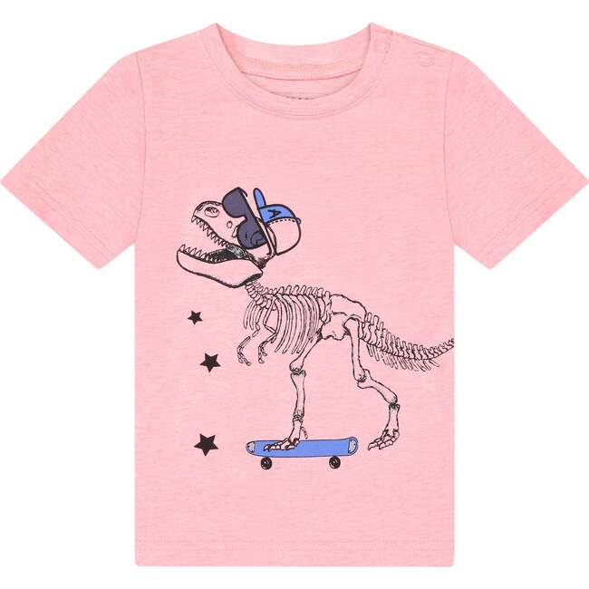 Baby Dino Skeleton Tee Set, Red - T-Shirts - 4