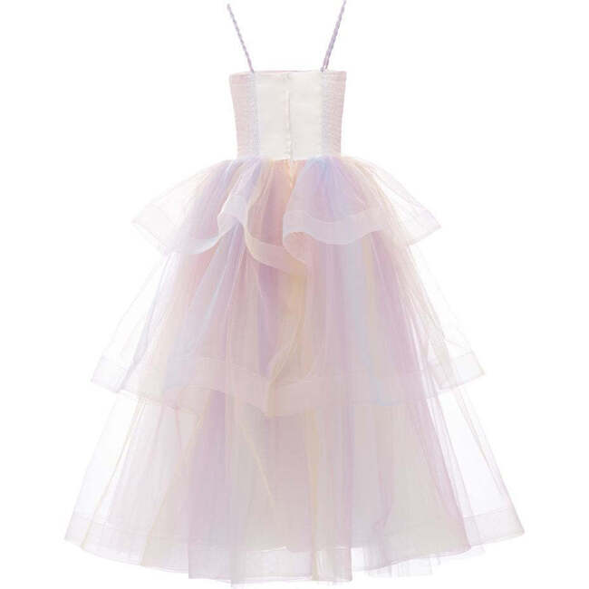 Rainbow Woven Tulle Gown, Multicolor