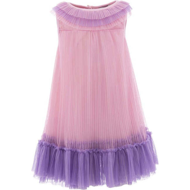 Sleeveless Ruffle Tulle Dress, Pink - Dresses - 1 - zoom