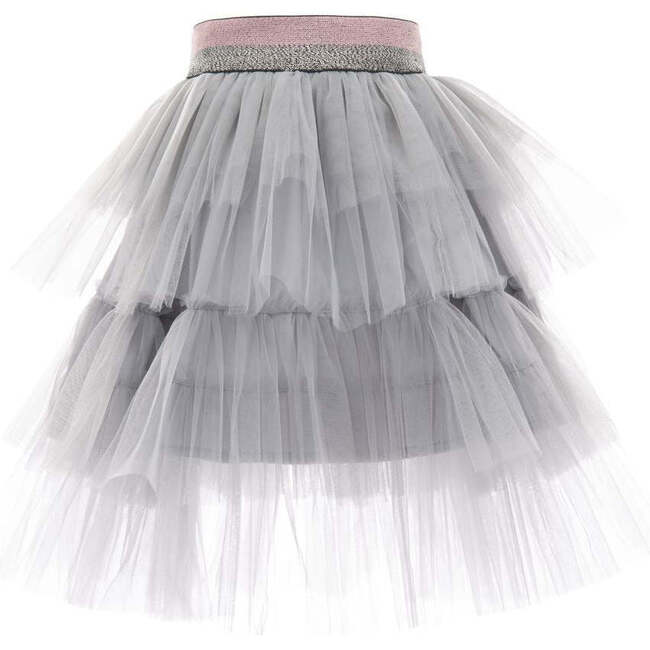 Ruffle Tulle Skirt, Gray