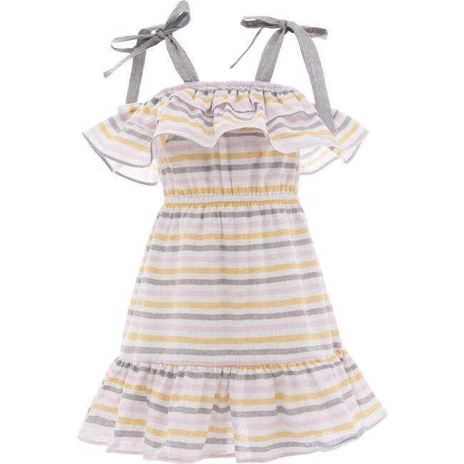 Striped Summer Dress, Multicolor - Dresses - 1 - zoom