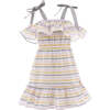 Striped Summer Dress, Multicolor - Dresses - 1 - thumbnail