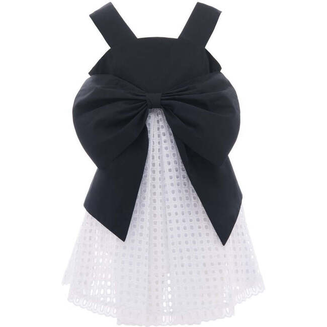 Bow Sleeveless Dress, Navy