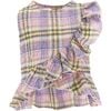 Plaid Ruffle Blouse, Purple - Blouses - 1 - thumbnail