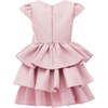 Satin Ruffle Bow Dress, Pink - Dresses - 2