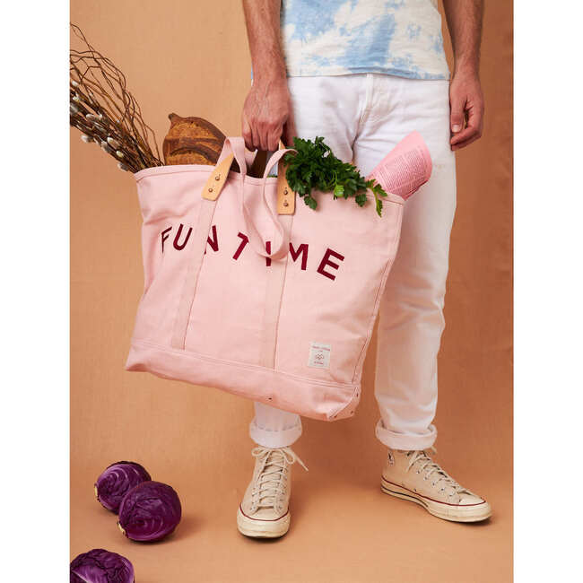 Large East West Fun Time Tote, Pink - Bags - 5