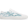 Women's Blue Abstract Palms White Sneaker - Sneakers - 1 - thumbnail