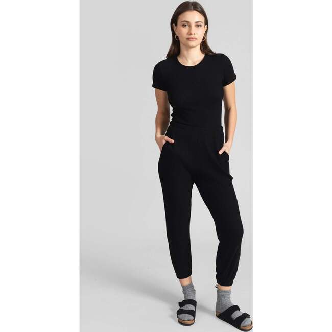 Women's Willow Waffle Robe Set, Black - Loungewear - 3