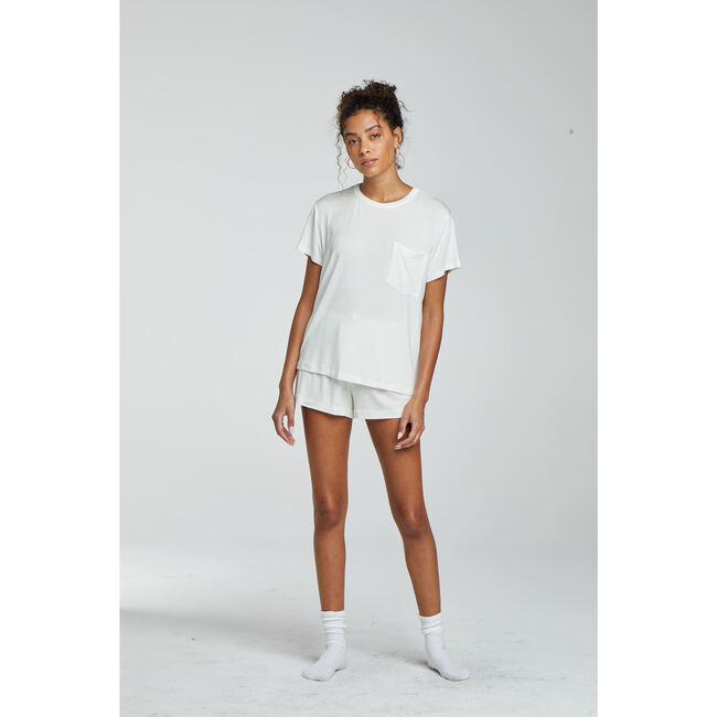 Women's Nora Drawstring Short, White - Pajamas - 3
