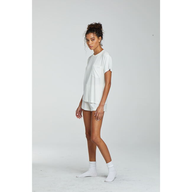 Women's Nora Classic Pocket Tee, White - Pajamas - 3