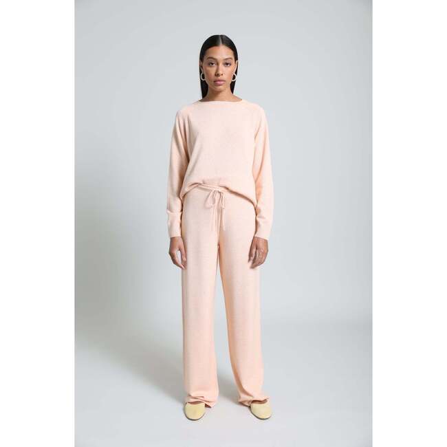 Women's Zoe Drawstring Pant, Peach Melange - Loungewear - 2