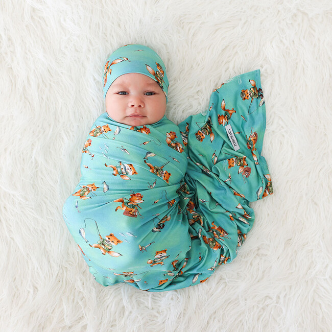 Infant Swaddle and Beanie Set, Arlo - Swaddles - 2