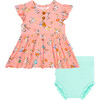 Ruffled Capsleeve Henley Peplum Top & Bloomer Set, Betty - Mixed Apparel Set - 1 - thumbnail