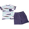 Baby Gator Pocket Tee 2 Piece Set, Lake Blue - Mixed Apparel Set - 1 - thumbnail