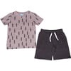 Arrow All Over Print 2 Piece Set, Ash Charcoal - Mixed Apparel Set - 1 - thumbnail