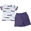 Baby Gator Pocket Tee 2 Piece Set, Lake Blue - Mixed Apparel Set - 2