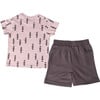 Baby Arrow All Over Print 2 Piece Set, Ash Charcoal - Mixed Apparel Set - 2