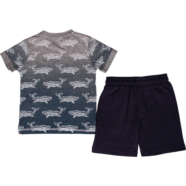 Origami Ombre Whale 2 Piece Set, True Navy - Mixed Apparel Set - 2